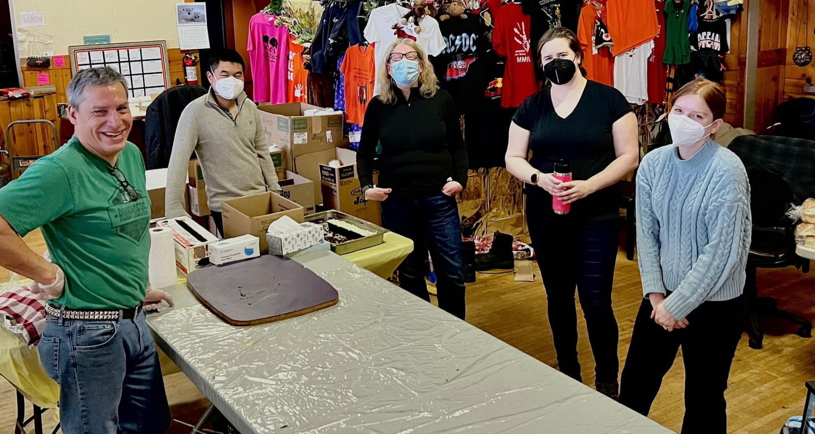 Research collaborators gathered at Community Cares Kitchen